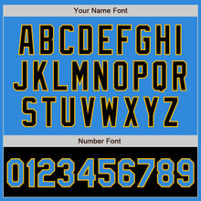 Load image into Gallery viewer, Custom Powder Blue Gold-Black Bomber Varsity Letterman Two Tone Zipper Jacket