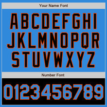 Load image into Gallery viewer, Custom Powder Blue Orange-Black Bomber Varsity Letterman Two Tone Zipper Jacket