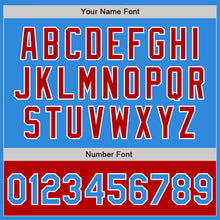 Load image into Gallery viewer, Custom Powder Blue White-Red Bomber Varsity Letterman Two Tone Zipper Jacket