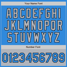 Load image into Gallery viewer, Custom Powder Blue Black-Gray Bomber Varsity Letterman Two Tone Zipper Jacket