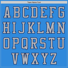 Load image into Gallery viewer, Custom Powder Blue Navy-Gray Bomber Varsity Letterman Two Tone Zipper Jacket