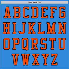 Load image into Gallery viewer, Custom Powder Blue Black-Orange Bomber Varsity Letterman Two Tone Zipper Jacket