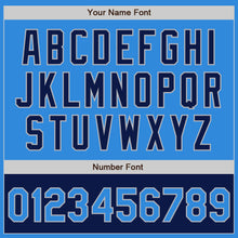 Load image into Gallery viewer, Custom Powder Blue Gray-Navy Bomber Varsity Letterman Two Tone Zipper Jacket