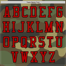 Load image into Gallery viewer, Custom Camo Red-Black Bomber Varsity Letterman Salute To Service Zipper Jacket