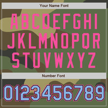 Load image into Gallery viewer, Custom Camo Light Blue Black-Pink Bomber Varsity Letterman Salute To Service Zipper Jacket