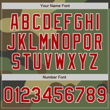 Load image into Gallery viewer, Custom Camo Red-White Bomber Varsity Letterman Salute To Service Zipper Jacket