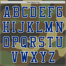 Load image into Gallery viewer, Custom Camo Royal-White Bomber Varsity Letterman Salute To Service Zipper Jacket