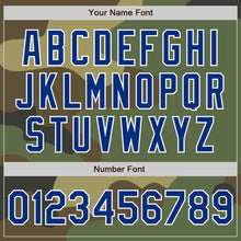 Load image into Gallery viewer, Custom Camo Royal-White Bomber Varsity Letterman Salute To Service Zipper Jacket