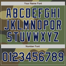 Load image into Gallery viewer, Custom Camo Navy-White Bomber Varsity Letterman Salute To Service Zipper Jacket