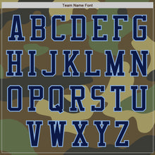 Load image into Gallery viewer, Custom Camo Navy-Light Blue Bomber Varsity Letterman Salute To Service Zipper Jacket