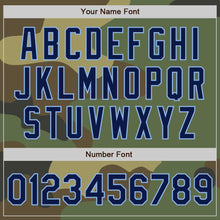 Load image into Gallery viewer, Custom Camo Navy-Light Blue Bomber Varsity Letterman Salute To Service Zipper Jacket