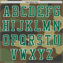 Load image into Gallery viewer, Custom Camo Kelly Green-White Bomber Varsity Letterman Salute To Service Zipper Jacket