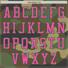 Load image into Gallery viewer, Custom Camo Pink-Kelly Green Bomber Varsity Letterman Salute To Service Zipper Jacket