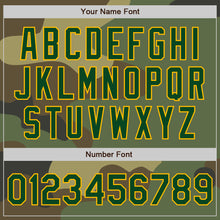 Load image into Gallery viewer, Custom Camo Green-Gold Bomber Varsity Letterman Salute To Service Zipper Jacket