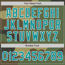 Load image into Gallery viewer, Custom Camo Teal-White Bomber Varsity Letterman Salute To Service Zipper Jacket