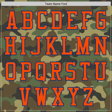 Load image into Gallery viewer, Custom Camo Orange-Royal Bomber Varsity Letterman Salute To Service Zipper Jacket