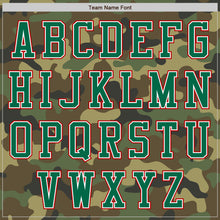 Load image into Gallery viewer, Custom Camo Kelly Green-Red Bomber Varsity Letterman Salute To Service Zipper Jacket