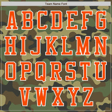 Load image into Gallery viewer, Custom Camo Orange-White Bomber Varsity Letterman Salute To Service Zipper Jacket
