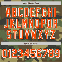 Load image into Gallery viewer, Custom Camo Orange-White Bomber Varsity Letterman Salute To Service Zipper Jacket