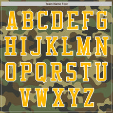 Load image into Gallery viewer, Custom Camo Gold-White Bomber Varsity Letterman Salute To Service Zipper Jacket