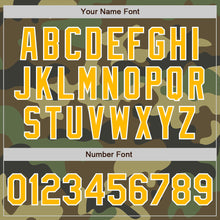 Load image into Gallery viewer, Custom Camo Gold-White Bomber Varsity Letterman Salute To Service Zipper Jacket