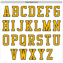 Load image into Gallery viewer, Custom White Gold-Black Bomber Varsity Letterman Zipper Jacket