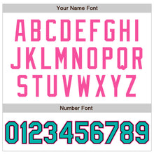 Load image into Gallery viewer, Custom White Aqua Black-Pink Bomber Varsity Letterman Zipper Jacket