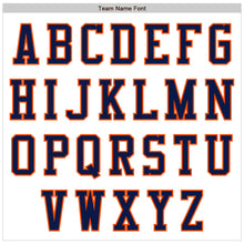 Load image into Gallery viewer, Custom White Navy-Orange Bomber Varsity Letterman Zipper Jacket