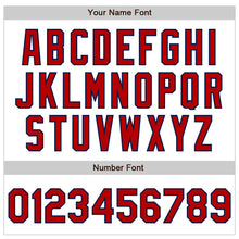 Load image into Gallery viewer, Custom White Red-Navy Bomber Varsity Letterman Zipper Jacket