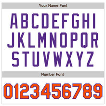 Load image into Gallery viewer, Custom White Orange-Purple Bomber Varsity Letterman Zipper Jacket