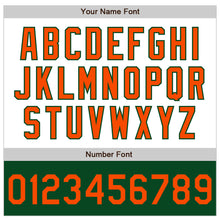 Load image into Gallery viewer, Custom White Orange-Green Bomber Varsity Letterman Two Tone Zipper Jacket