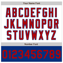 Load image into Gallery viewer, Custom White Red-Royal Bomber Varsity Letterman Two Tone Zipper Jacket