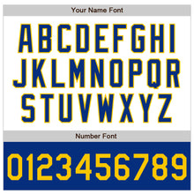 Load image into Gallery viewer, Custom White Yellow-Royal Bomber Varsity Letterman Two Tone Zipper Jacket