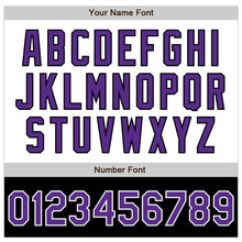 Load image into Gallery viewer, Custom White Purple-Black Bomber Varsity Letterman Two Tone Zipper Jacket