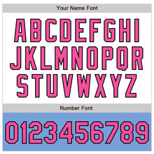 Load image into Gallery viewer, Custom White Pink Black-Light Blue Bomber Varsity Letterman Two Tone Zipper Jacket