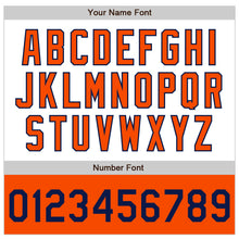 Load image into Gallery viewer, Custom White Navy-Orange Bomber Varsity Letterman Two Tone Zipper Jacket