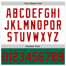 Load image into Gallery viewer, Custom White Red-Kelly Green Bomber Varsity Letterman Two Tone Zipper Jacket