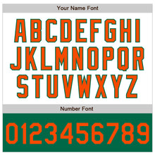 Load image into Gallery viewer, Custom White Orange-Kelly Green Bomber Varsity Letterman Two Tone Zipper Jacket