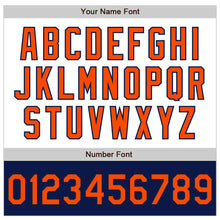 Load image into Gallery viewer, Custom White Orange-Navy Bomber Varsity Letterman Two Tone Zipper Jacket