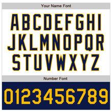 Load image into Gallery viewer, Custom White Gold-Navy Bomber Varsity Letterman Two Tone Zipper Jacket