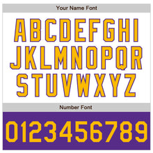 Load image into Gallery viewer, Custom White Gold-Purple Bomber Varsity Letterman Two Tone Zipper Jacket