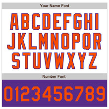 Load image into Gallery viewer, Custom White Orange-Purple Bomber Varsity Letterman Two Tone Zipper Jacket