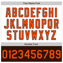 Load image into Gallery viewer, Custom White Orange-Brown Bomber Varsity Letterman Two Tone Zipper Jacket