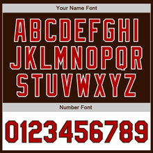 Load image into Gallery viewer, Custom Brown Red-White Bomber Varsity Letterman Two Tone Zipper Jacket