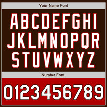 Load image into Gallery viewer, Custom Brown White-Red Bomber Varsity Letterman Two Tone Zipper Jacket