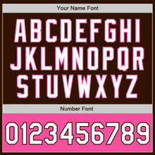 Load image into Gallery viewer, Custom Brown White-Pink Bomber Varsity Letterman Two Tone Zipper Jacket