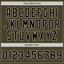 Load image into Gallery viewer, Custom Olive Black-Cream Bomber Varsity Letterman Salute To Service Zipper Jacket