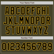 Load image into Gallery viewer, Custom Olive Black-Gold Bomber Varsity Letterman Salute To Service Zipper Jacket