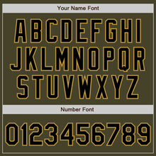 Load image into Gallery viewer, Custom Olive Black-Old Gold Bomber Varsity Letterman Salute To Service Zipper Jacket