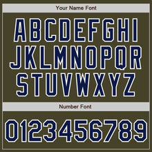 Load image into Gallery viewer, Custom Olive Navy-White Bomber Varsity Letterman Salute To Service Zipper Jacket